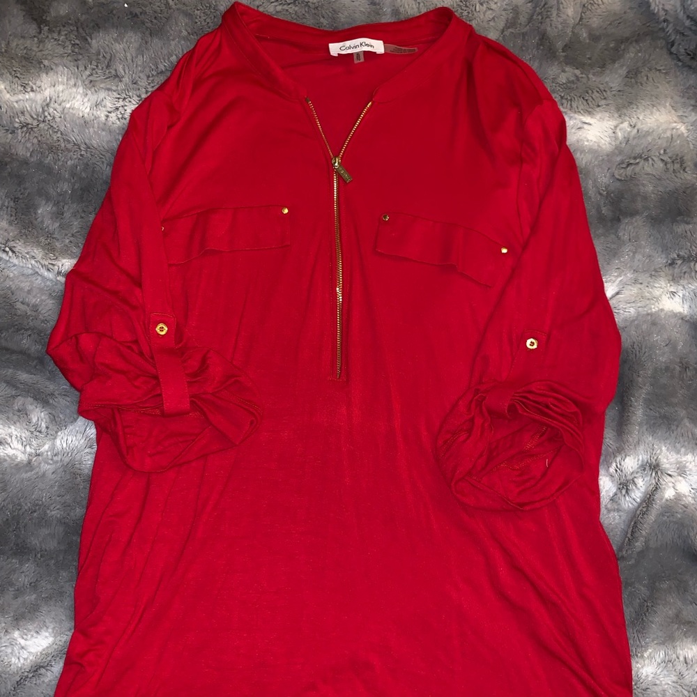 Calvin Klein Roll Sleeve Top